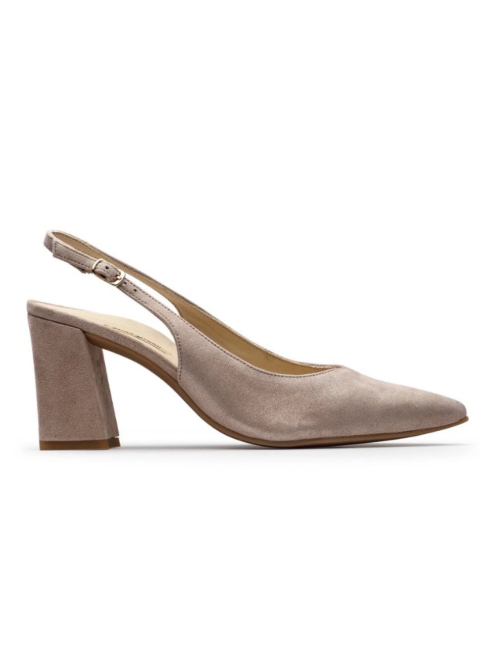 New Paul Green Toluca Sling Heel Cashmere Metallic Suede Sz 6